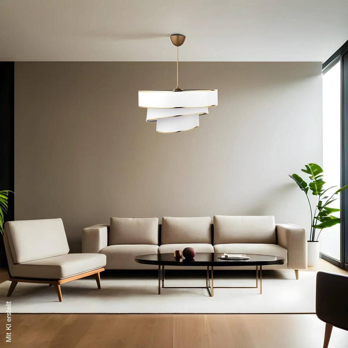 Opviq Pendelleuchte Couper gold B/H/T/L/D: ca. 40x72x40x40x40 cm E27 1 Brennstellen