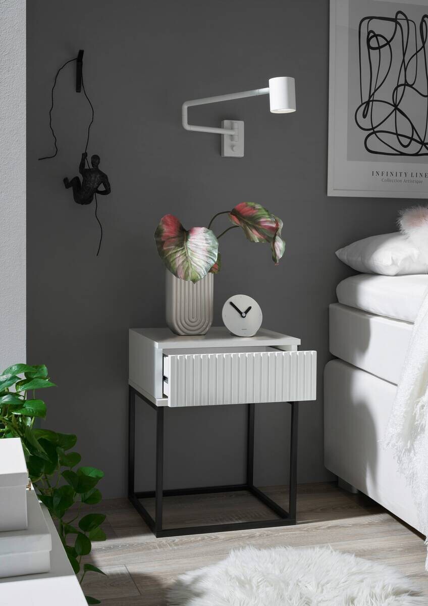 Nachtkonsole Marle weiß B/H/T: ca. 40x52x39 cm