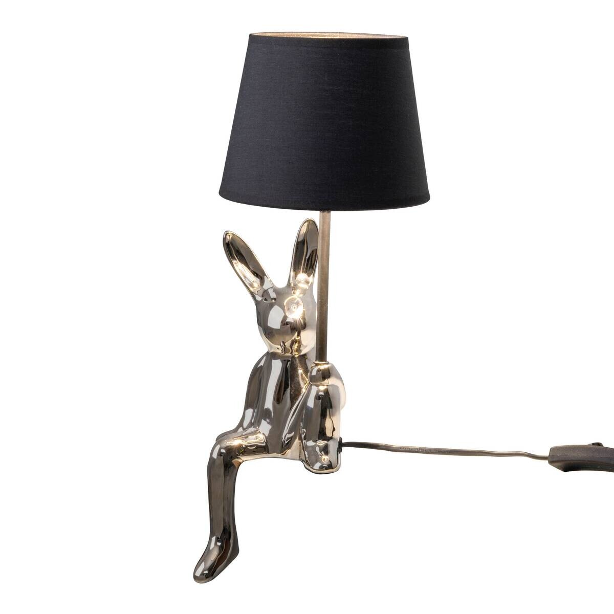 Näve Leuchten Tischleuchte silber Keramik B/H/T/D: ca. 18x45x18x18 cm E14 1 Brennstellen