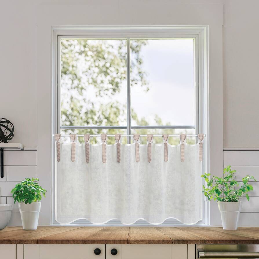 Happy Home Scheibengardine Zilla hellbraun B/L: ca. 140x50 cm