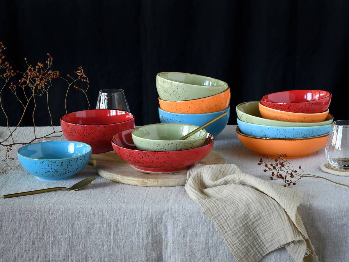 CreaTable Schüsselset Nature Collection mehrfarbig Steinzeug
