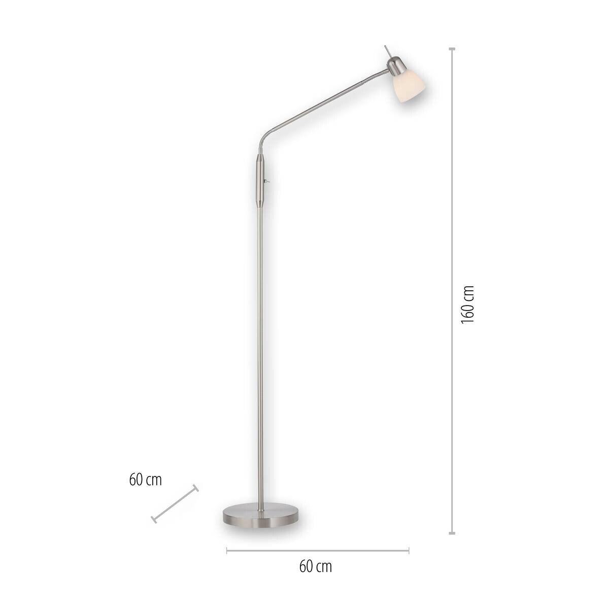 Just Light Stehleuchte Karo Stahl Aluminium Kunststoff Glas B/H/L: ca. 60x160x60 cm E14 1 Brennstellen