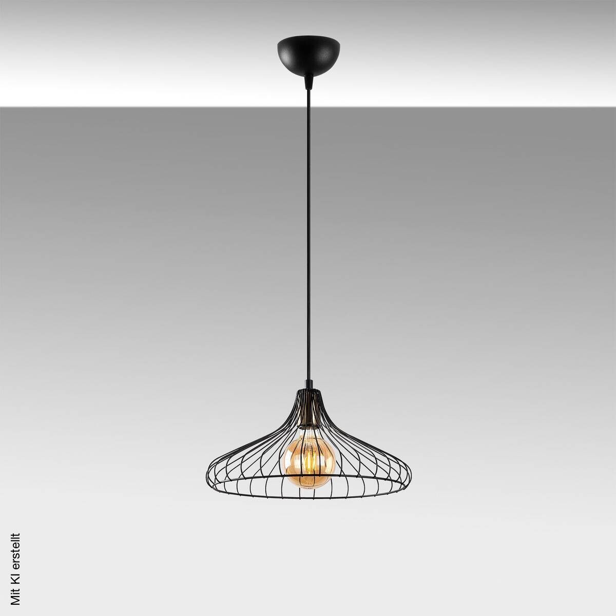 Opviq Pendelleuchte Depay-11250 schwarz Metall B/H/T/L/D: ca. 36x120x36x36x36 cm E27 1 Brennstellen