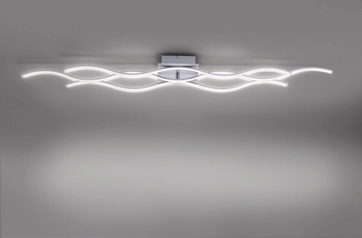 Just Light Deckenleuchte Wave Chrom Stahl Kunststoff B/L: ca. 16x140 cm