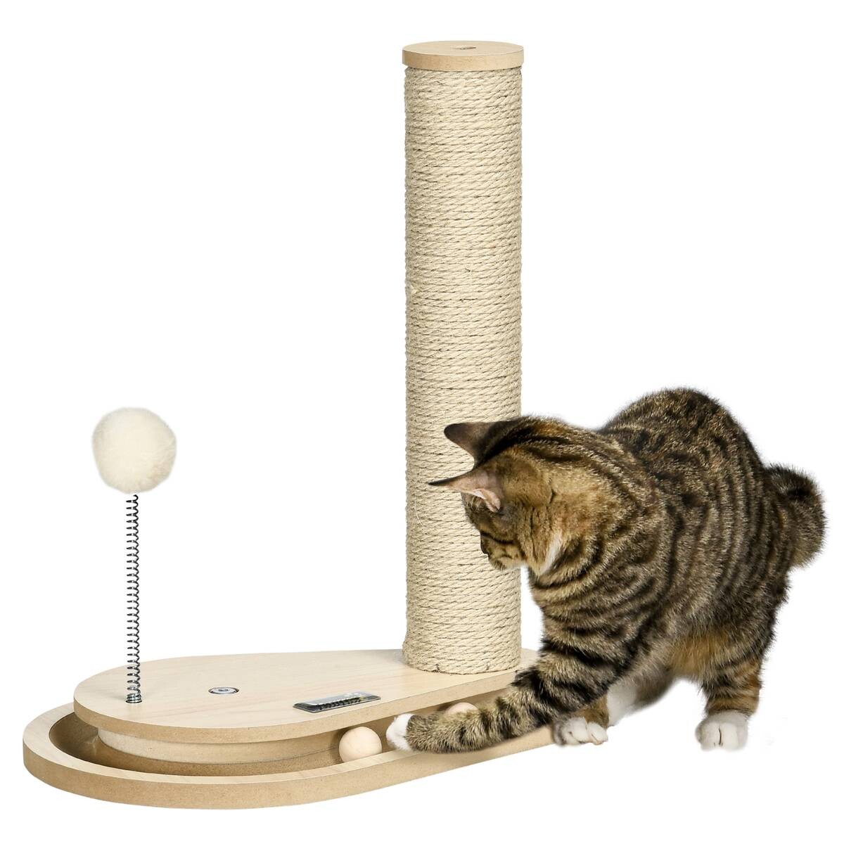 PawHut Kratzbaum Eiche Spanplatte B/H/L: ca. 23x40x35 cm