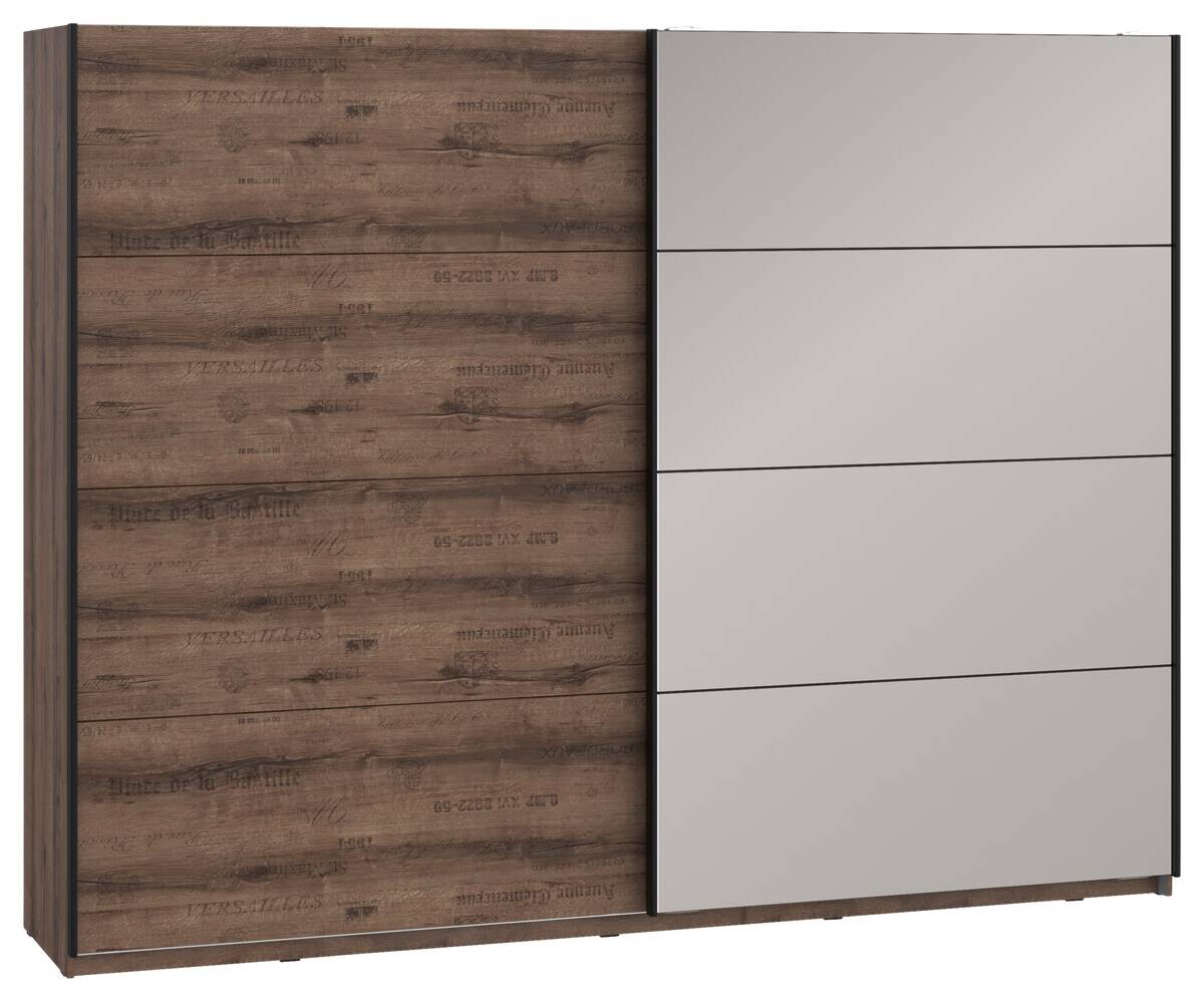 Schwebetürenschrank schlamm Eiche Nachbildung B/H/T: ca. 269,9x209,7x61,2 cm