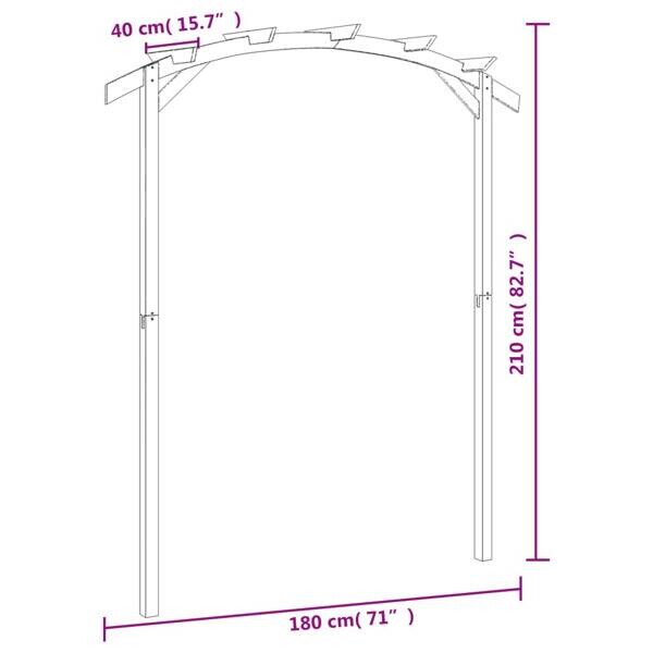 Pergola grün B/H/L: ca. 210x40x180 cm