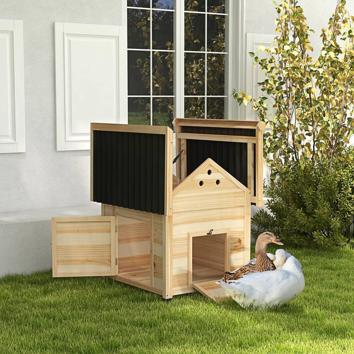 PawHut Tier-Zubehör natur Holz B/H/L: ca. 90x78x92 cm