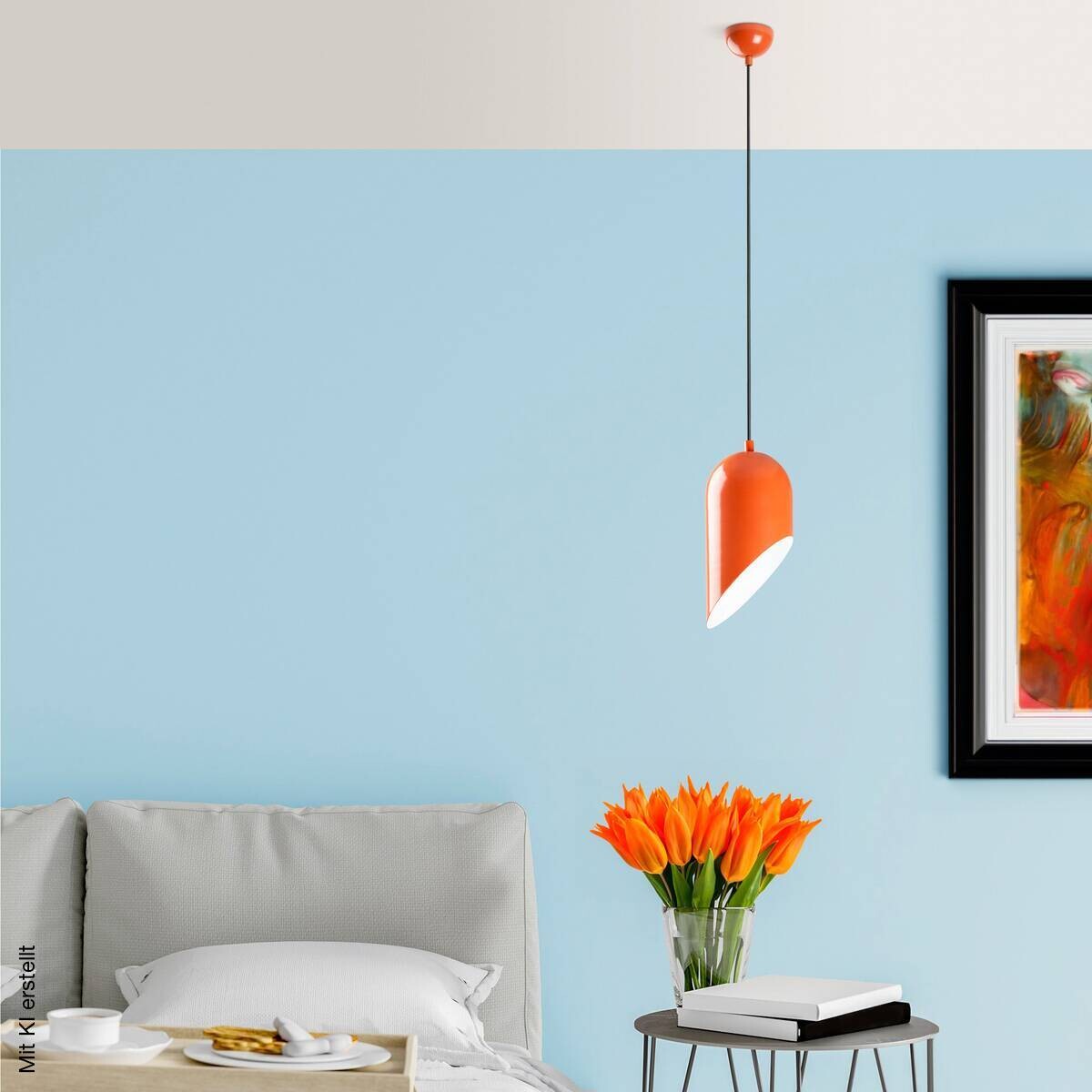 Opviq Pendelleuchte orange B/H/T: ca. 14x121x14 cm E27 1 Brennstellen