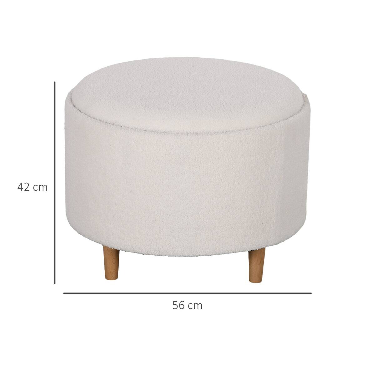 HOMCOM Hocker weiß B/H/L: ca. 56x56x42 cm