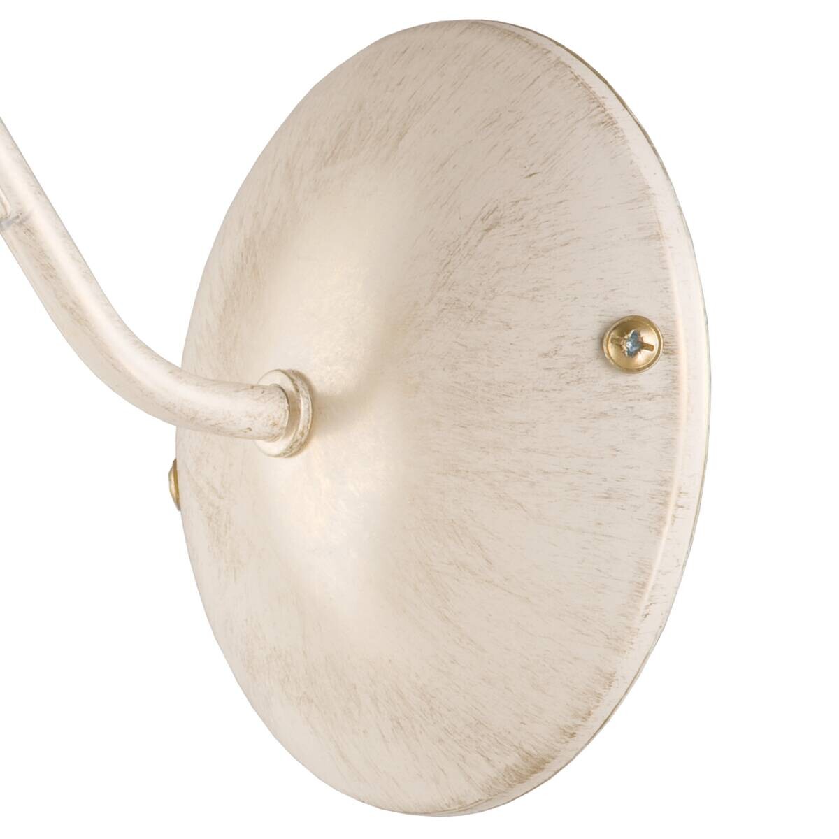 Lamkur Wandleuchte ADELLE 21317 weiß Stahl Glas H/L: ca. 23x26 cm E27 1 Brennstellen