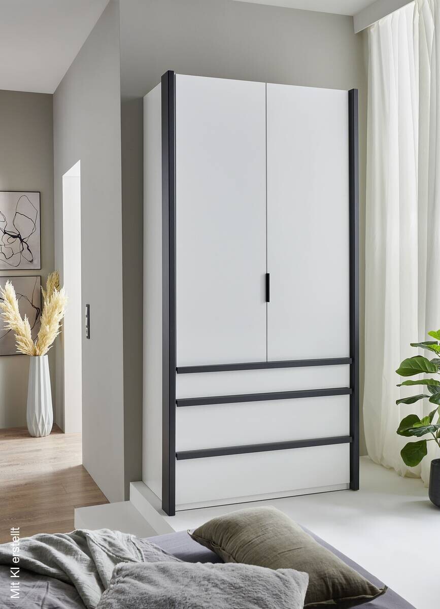 Kleiderschrank Oxford weiß B/H/T: ca. 100x216x58 cm