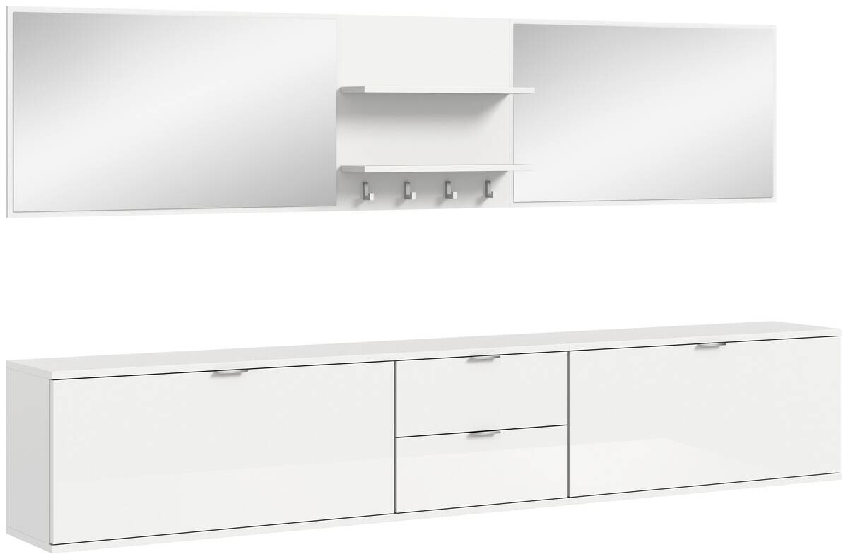 Garderobe PROJEKT X weiß weiß Hochglanz B/H/T: ca. 236x191x37 cm