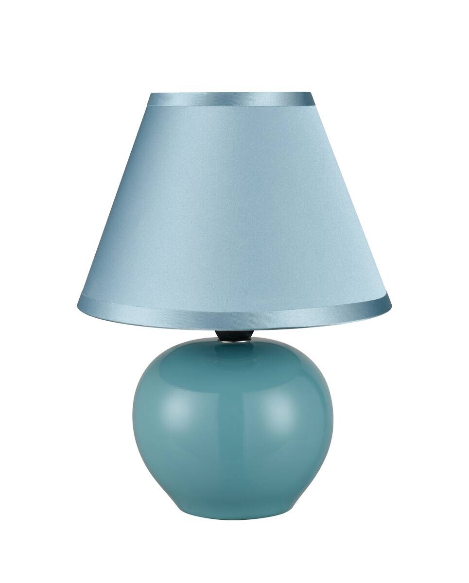 Nolo Tischleuchte Seline aqua Keramik Stoff H: ca. 24 cm E14 1 Brennstellen