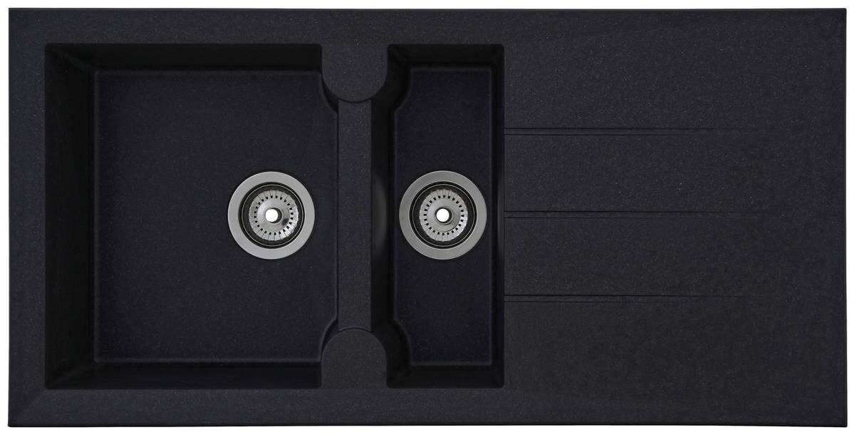 Respekta Einbauspüle Alineo 100 x 50 S schwarz Quarzolite B/H/T: ca. 100x21x50 cm