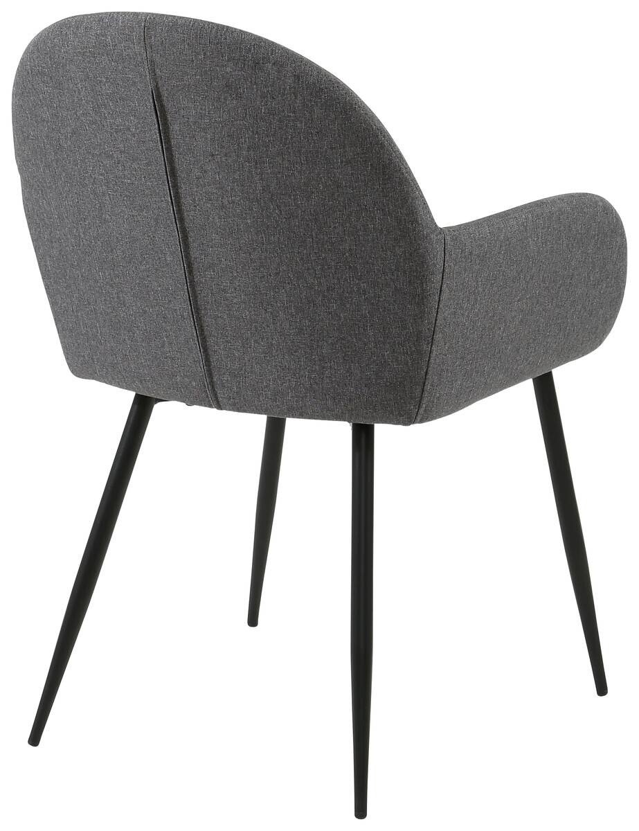 Armlehnstuhl Martha anthrazit schwarz Webstoff Metall B/H/T: ca. 58x84x49 cm