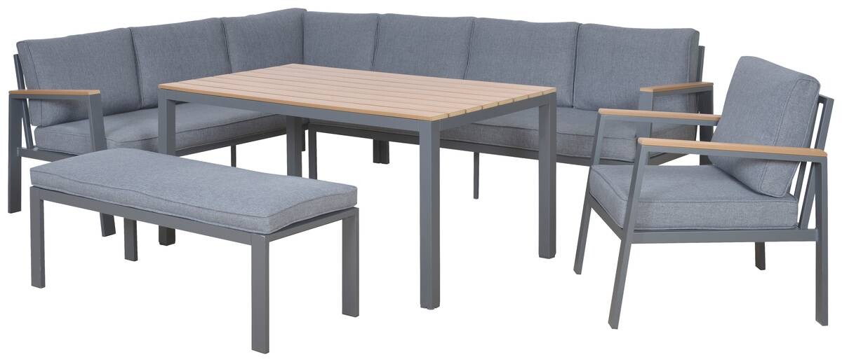Loungeset Rhodos grau Aluminium