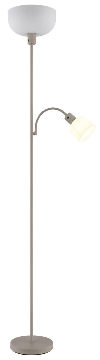 GLOBO Stehlampe sand Metall Kunststoff B/H/L: ca. 14,5x67,5x33 cm 2 Brennstellen