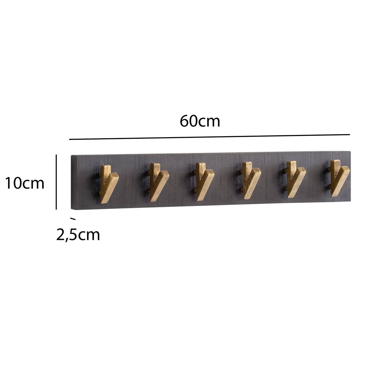 Wandgarderobe schwarz B/H/T: ca. 60x10x8 cm