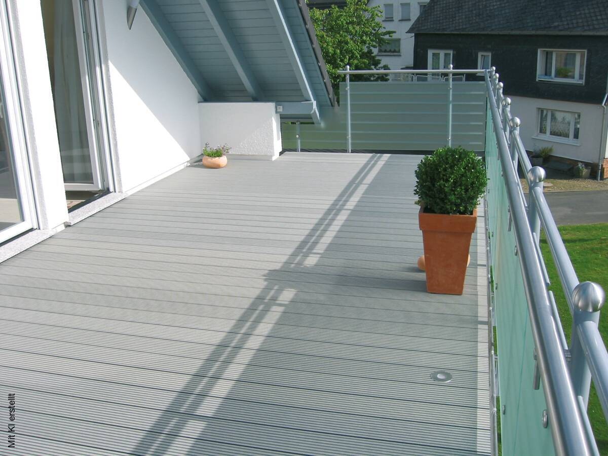 Kovalex WPC-Terrassendielen Komplettset grau B/L: ca. 390x400 cm