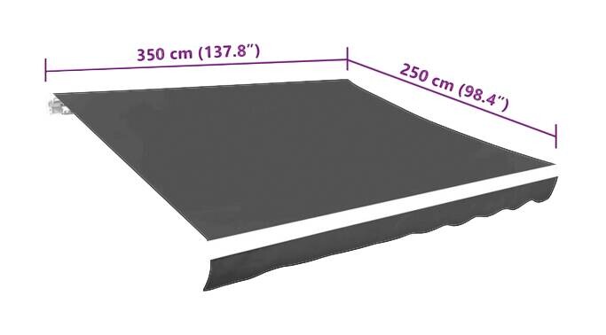 vidaXL Markisenstoff anthrazit B/L: ca. 245x330 cm