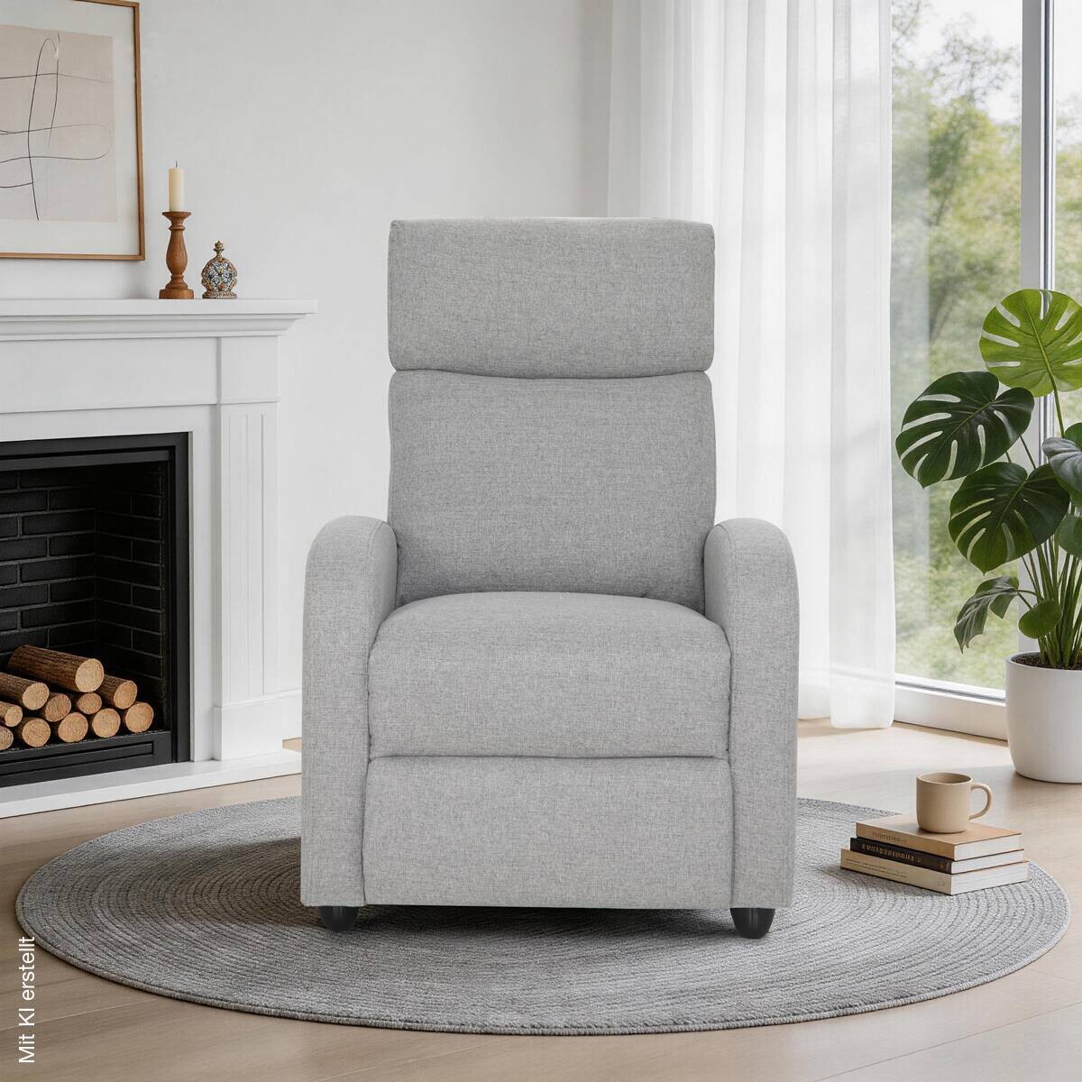 TV-Sessel grau Polyester B/H/T: ca. 68,5x100x86 cm