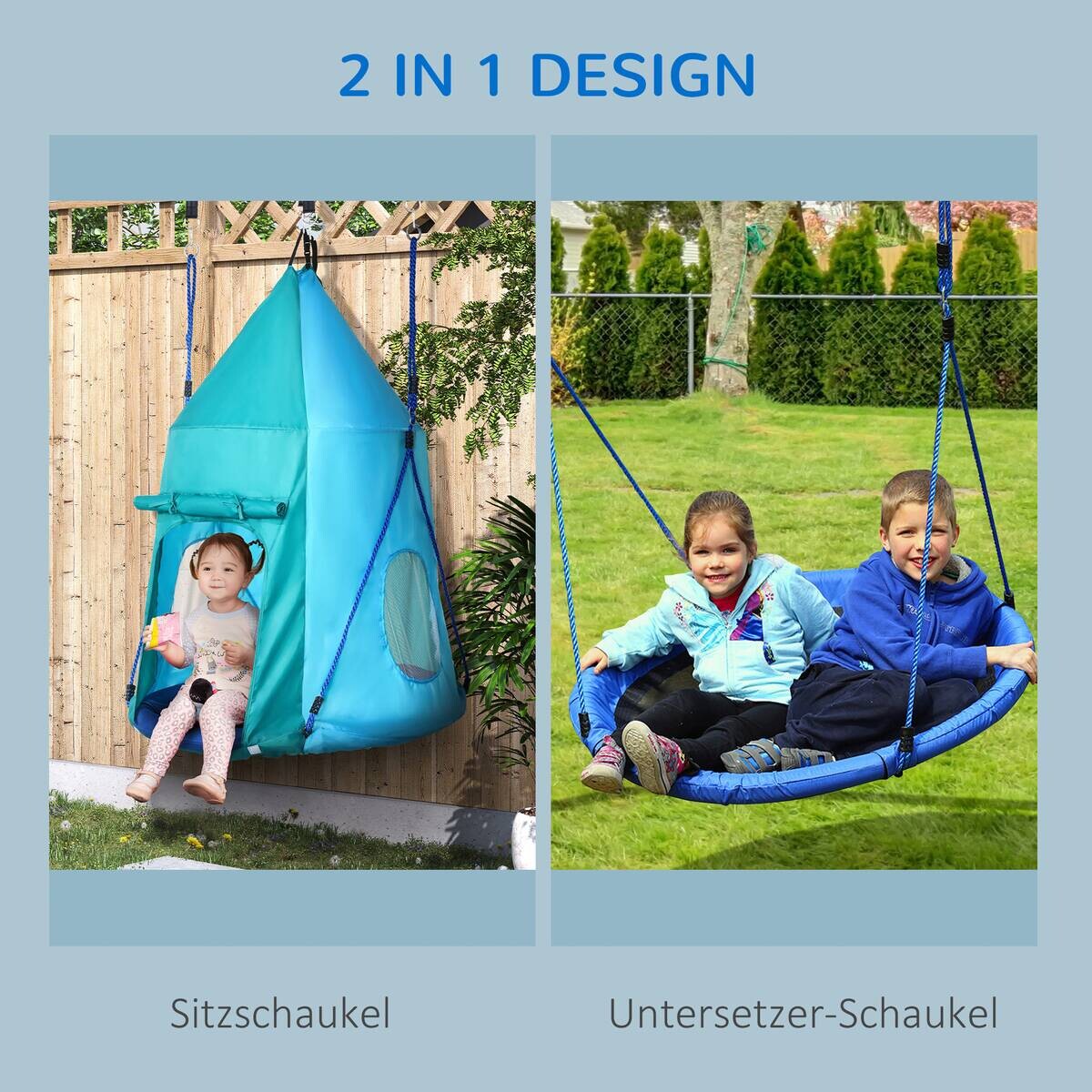 Outsunny Schaukel blau B/H/L: ca. 100x100x150 cm