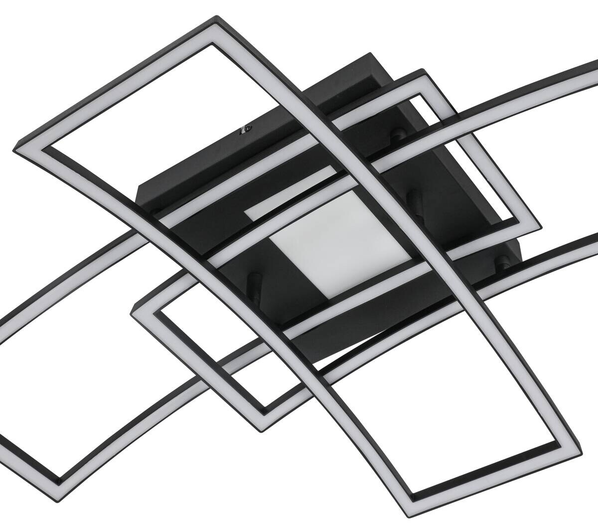 Nolo LED-Deckenleuchte Curve schwarz Metall B/H/L: ca. 59x15x82 cm