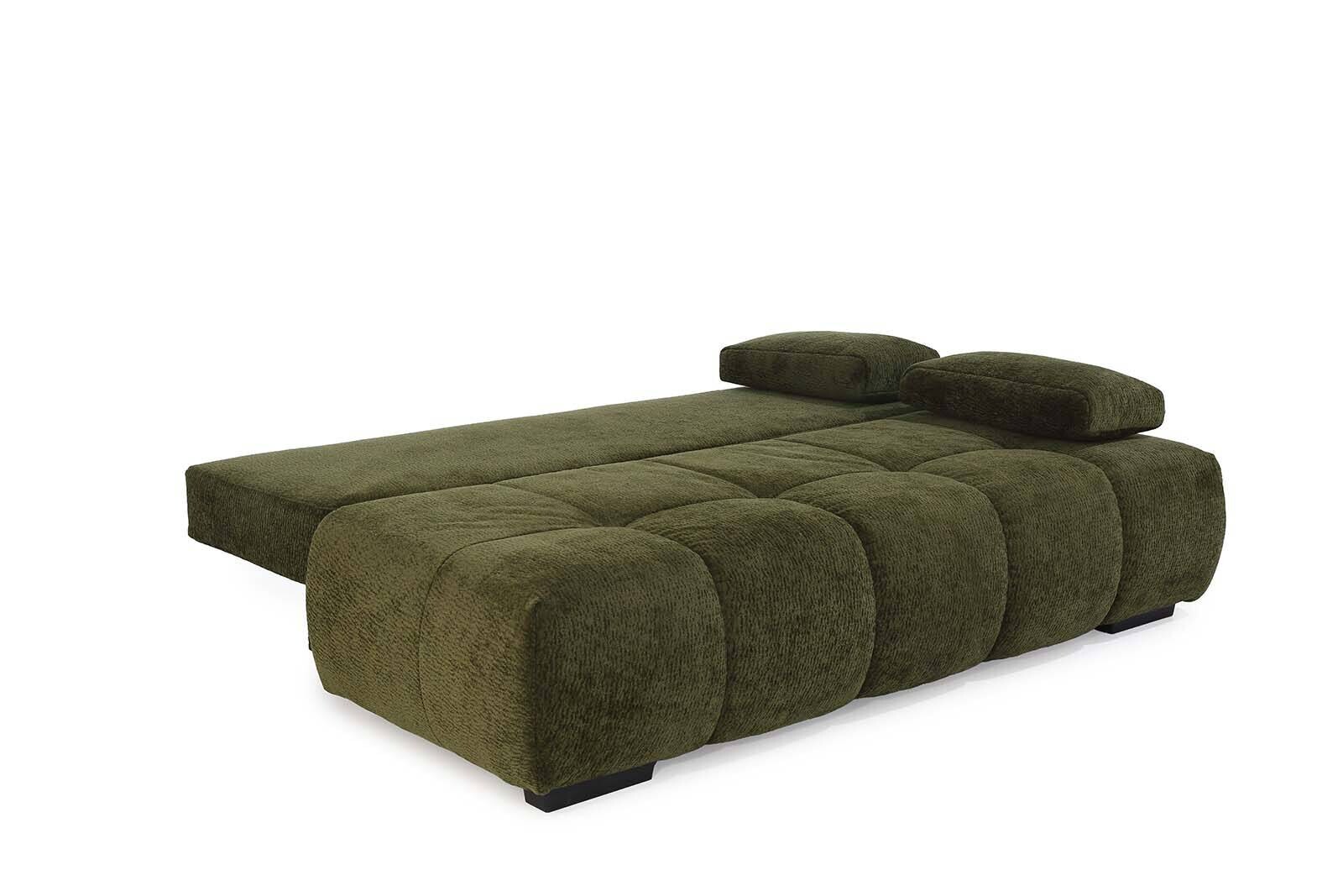 Schlafsofa grün Kunststoff B/H/T: ca. 213x86x101 cm