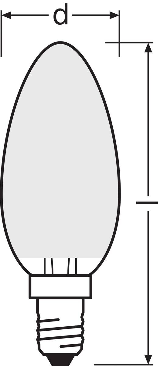 OSRAM LED-Leuchtmittel Kerzenlampe BASE Classic B AC70204 2er Pack E14