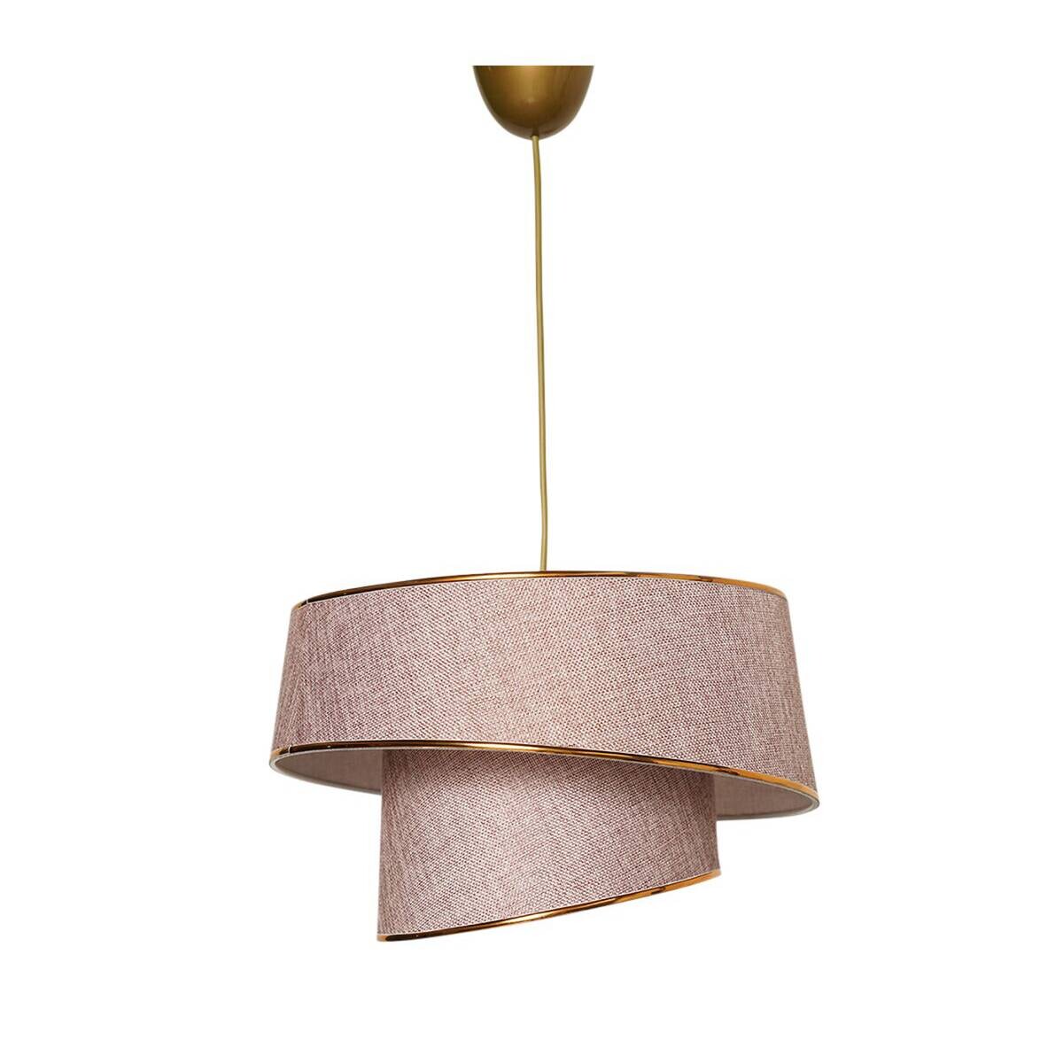 Opviq Pendelleuchte Barette gold Metall Stoff B/H/L: ca. 32x70x32 cm E27 1 Brennstellen