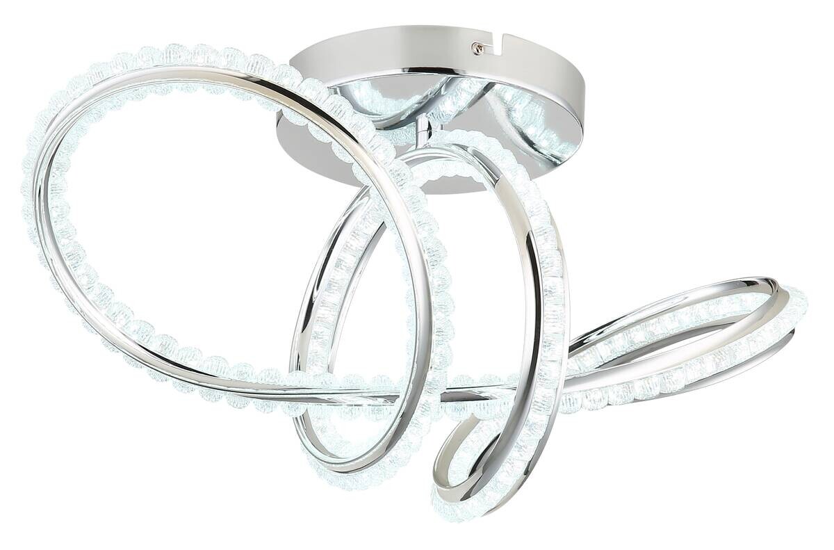 GLOBO LED-Deckenleuchte Chrom klar Metall Kunststoff B/H/L: ca. 25x25x50 cm 1 Brennstellen