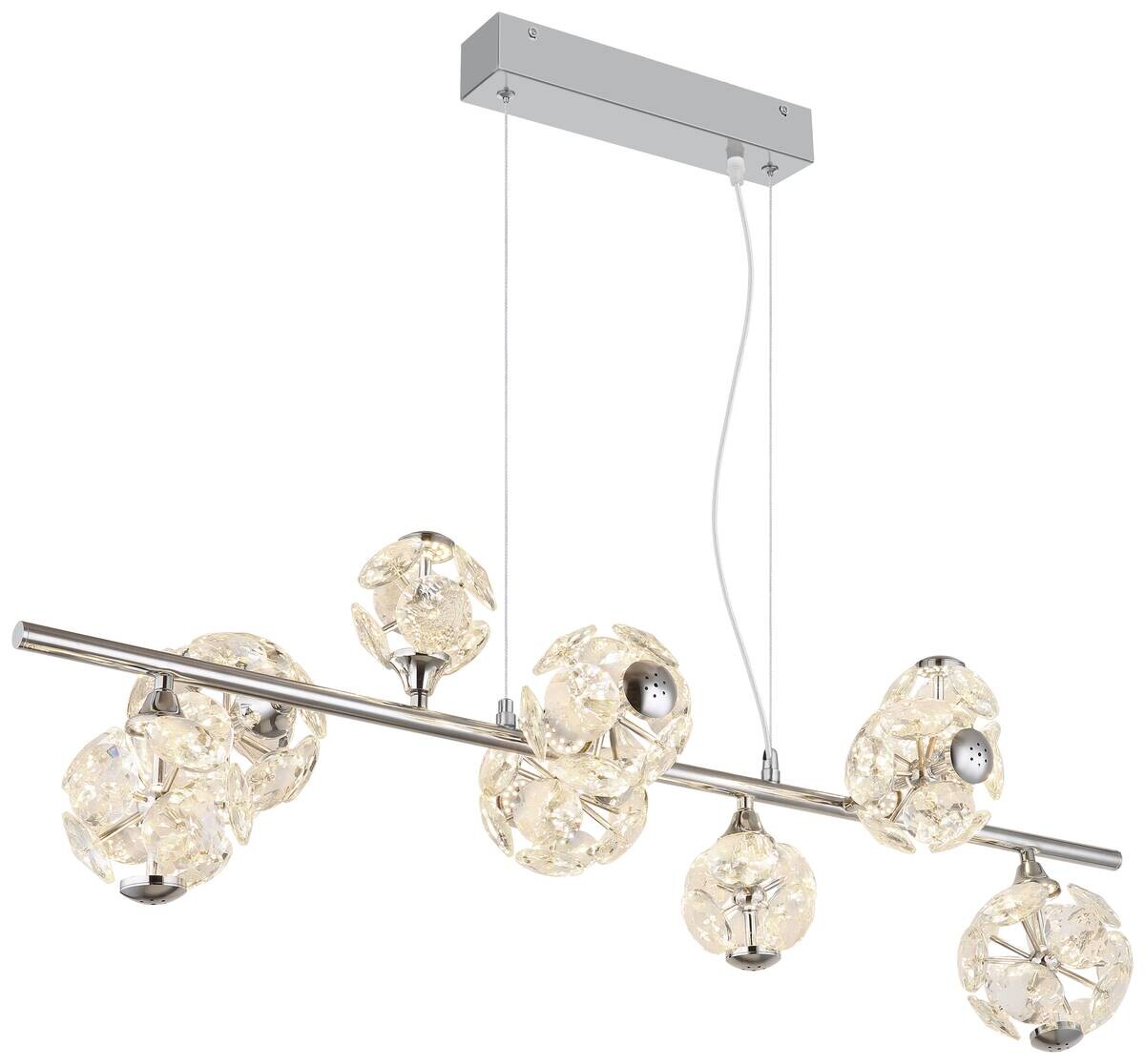 GLOBO Pendelleuchte klar Chrom Metall B/H/T/L: ca. 36x120x86,6x86,6 cm 1 Brennstellen