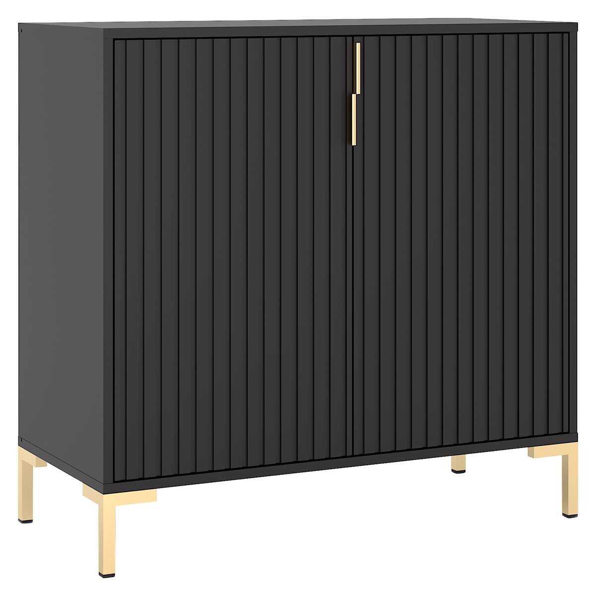 Kommode FLINN schwarz B/H/T: ca. 88,2x85,8x40 cm