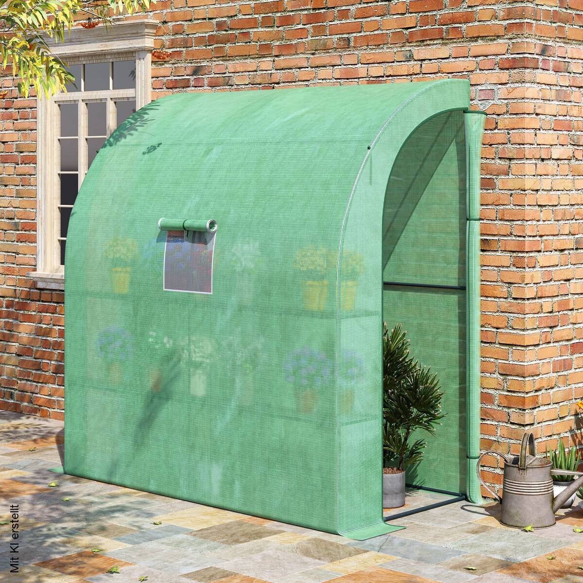 Outsunny Foliengewächshaus mit 4 Regalen B/H/L: ca. 100x213x200 cm weiß