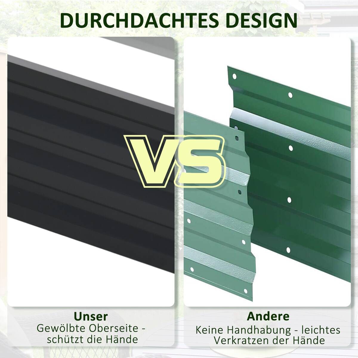 Outsunny Hochbeet grau Polypropylen B/H/L: ca. 60x120x30,5 cm