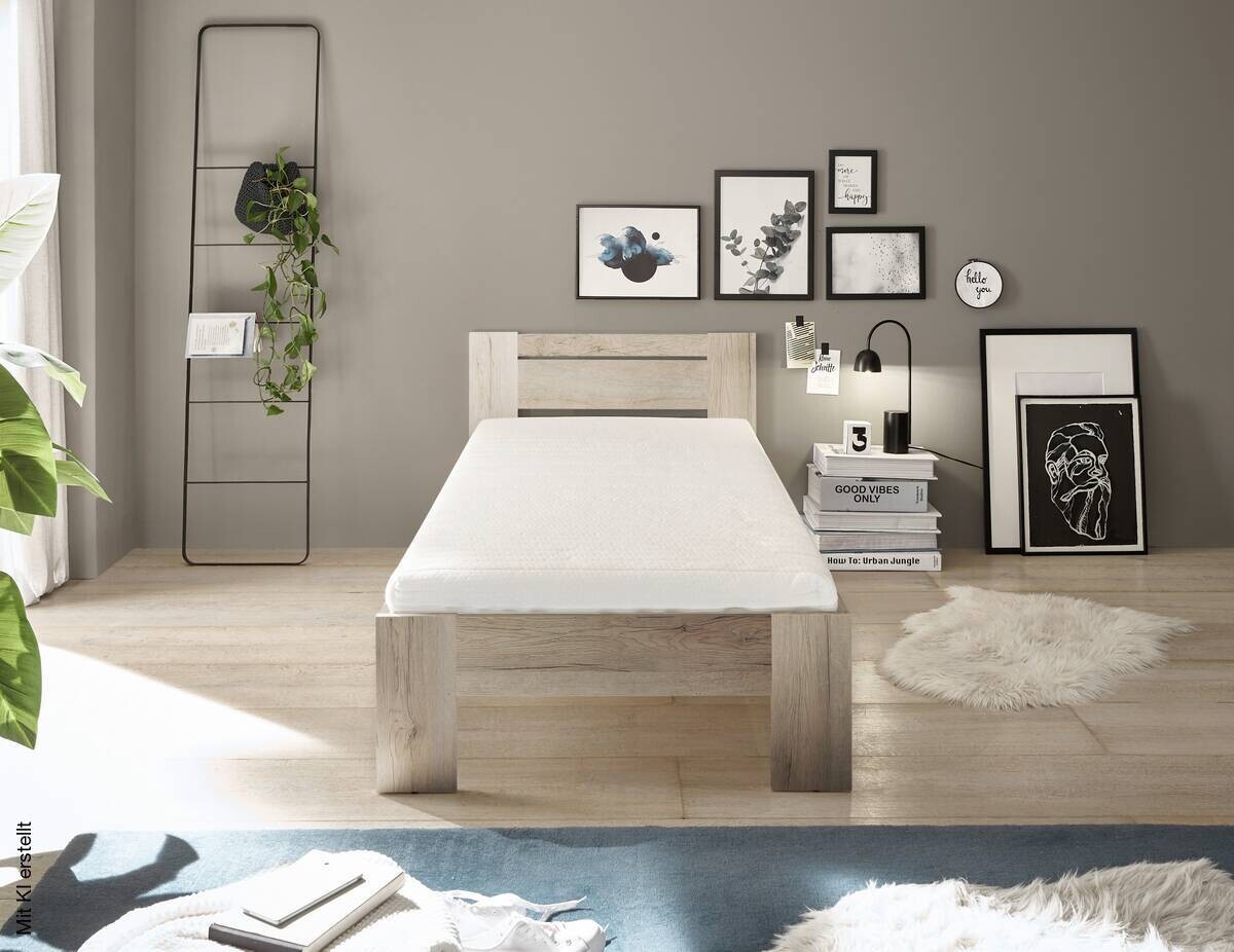 Futonbett Cannes Eiche San-Remo Nachbildung Liegefläche B/L: ca. 90x200 cm