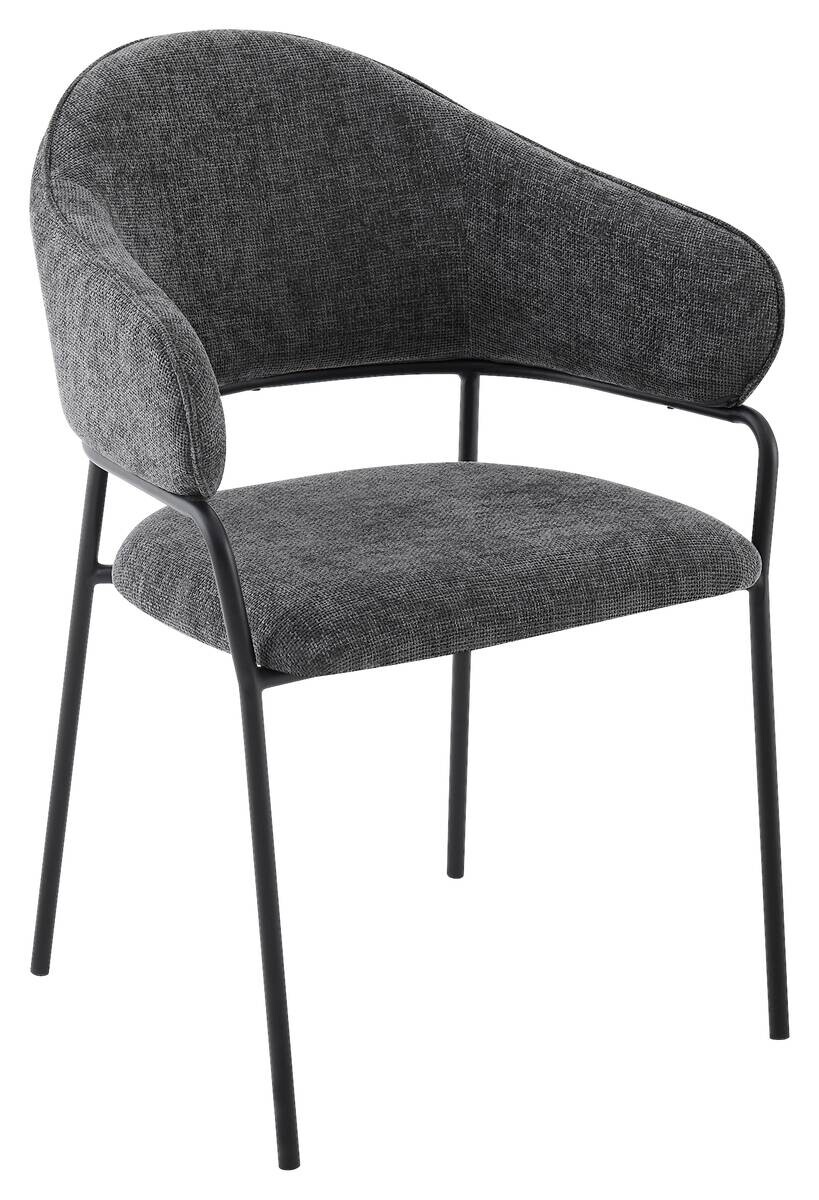 Stuhl CURVE, 2er-Set grau Stoff B/H/T: ca. 60x86x58 cm