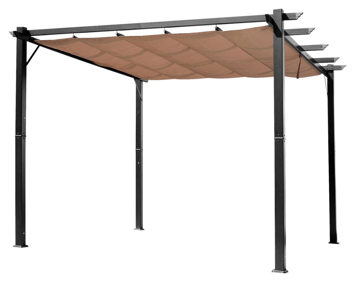 Outsunny Pergola braun Aluminium B/H/L: ca. 400x223x300 cm