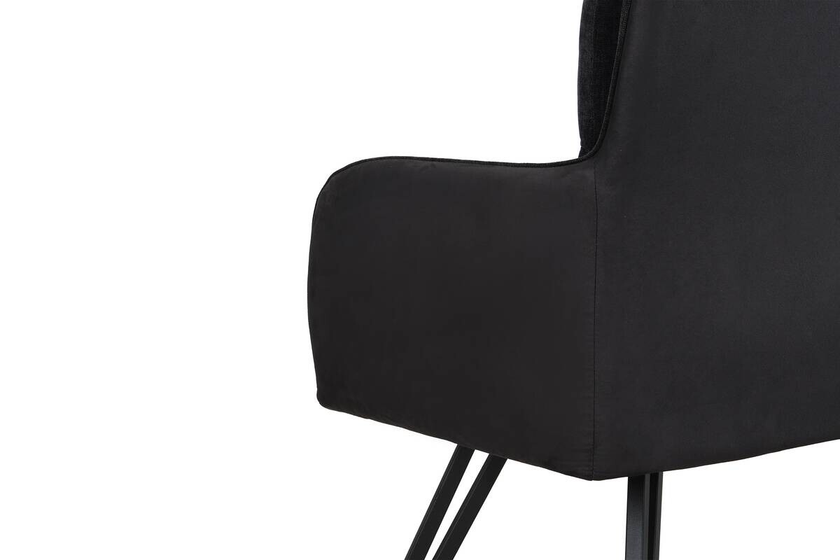 Sitzbank TINO schwarz Metall Microfaser B/H/T: ca. 140x94x67 cm