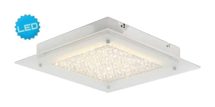 Näve Leuchten LED Deckenleuchte NV1182842 Chrom Metall Glas B/H/T: ca. 36x6x36 cm null 1 Brennstellen