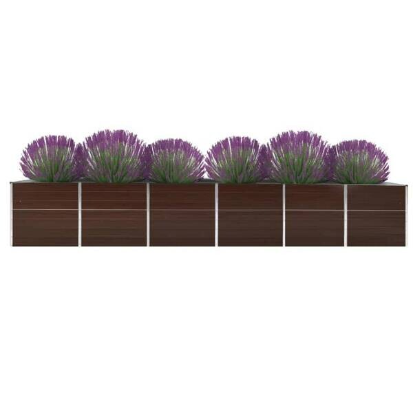 Garten-Hochbeet braun Stahl B/H/L: ca. 80x77x480 cm