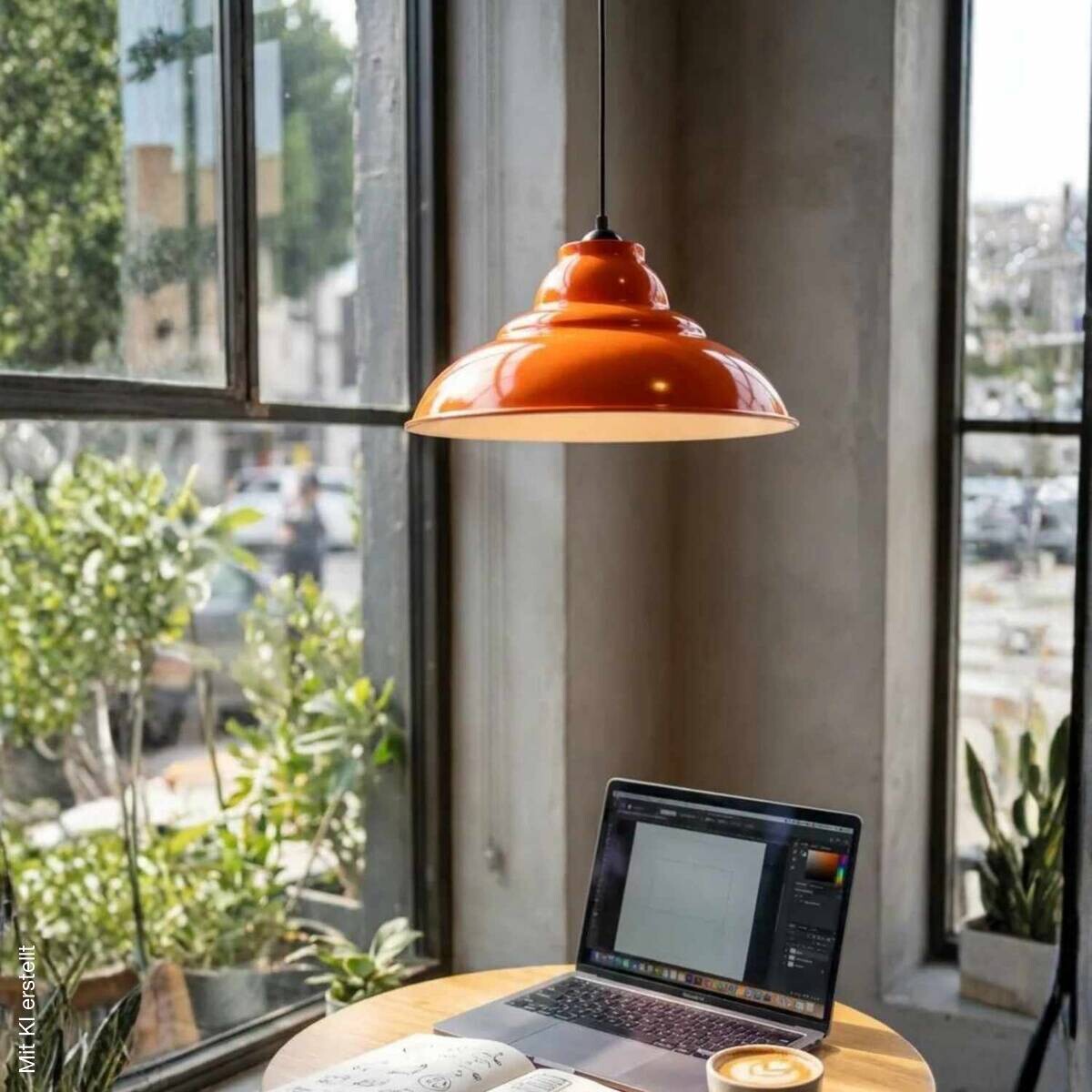 Opviq Pendelleuchte orange B/H/T: ca. 31x100x31 cm E27 1 Brennstellen