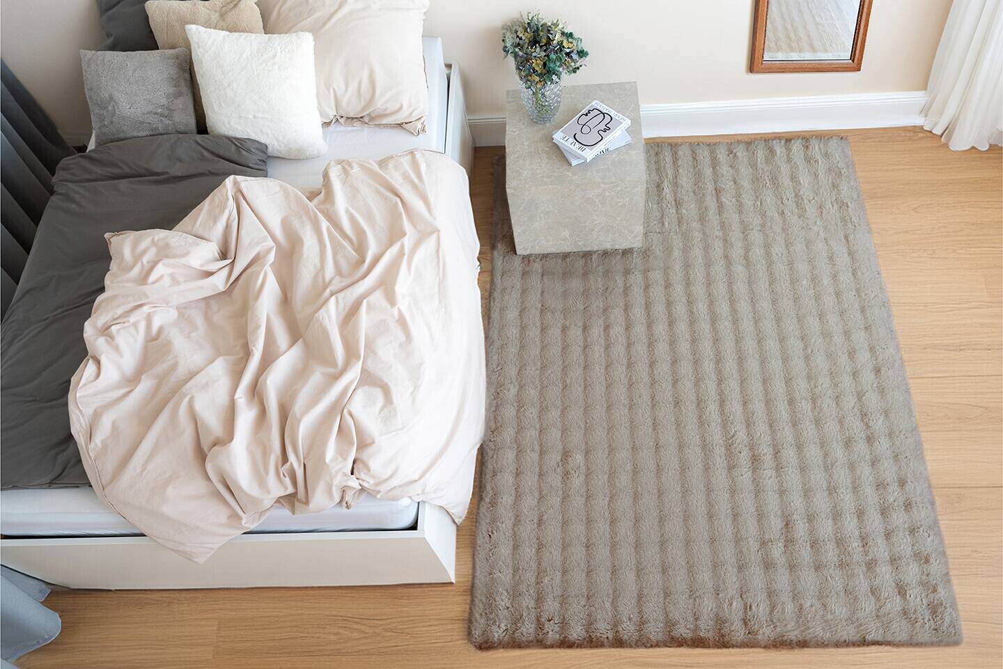 Padiro Hochflorteppich Hailey 125 beige B/H/L: ca. 160x3x230 cm