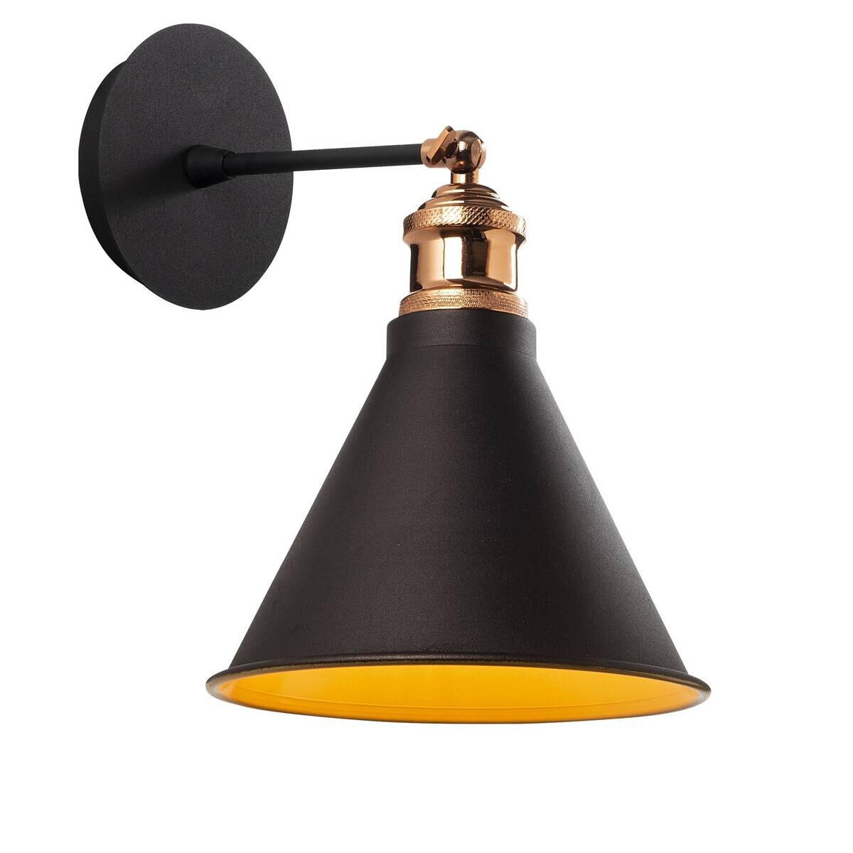 Opviq Wandleuchte Berceste - N-680 schwarz Eisen B/H/T/L/D: ca. 20x29x20x20x20 cm E27 1 Brennstellen