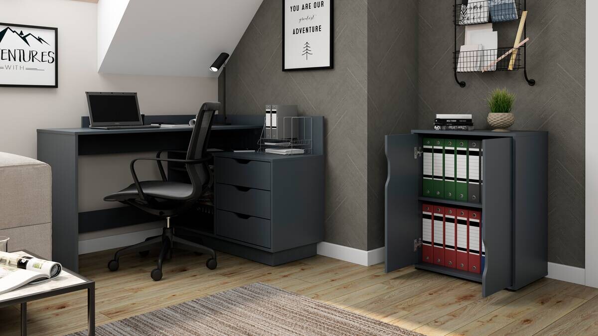 Aktenschrank BELFAST anthrazit B/H/T: ca. 60x76,5x37 cm