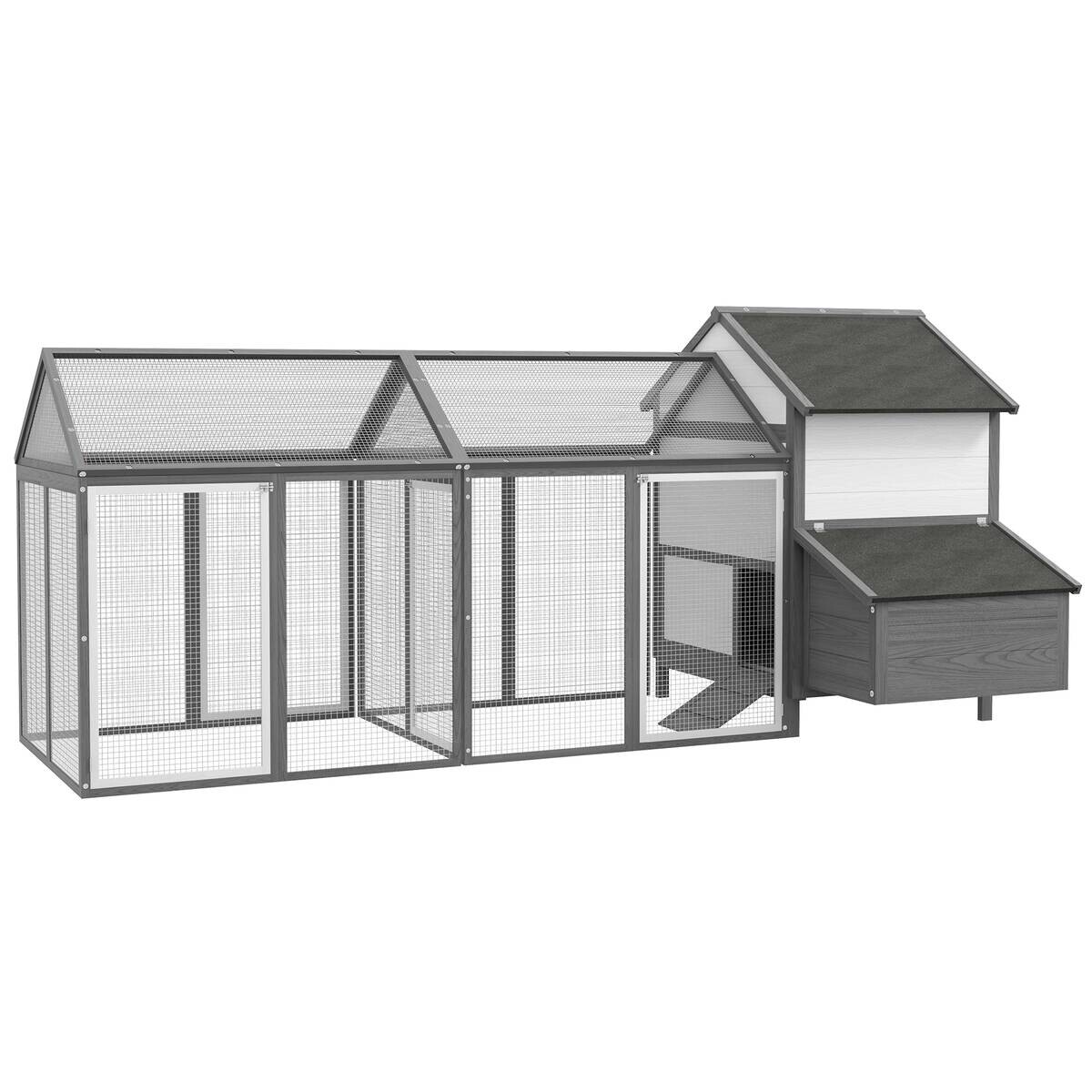PawHut Stall grau Edelstahl B/H/L: ca. 125x247x113,5 cm