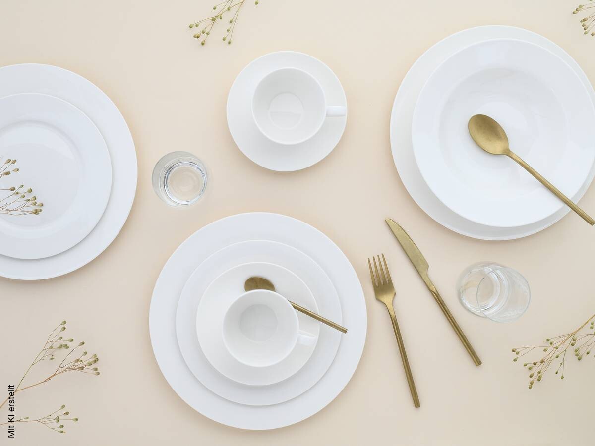 CreaTable Kombiservice Fleur Royal cremeweiß Porzellan 30 tlg.