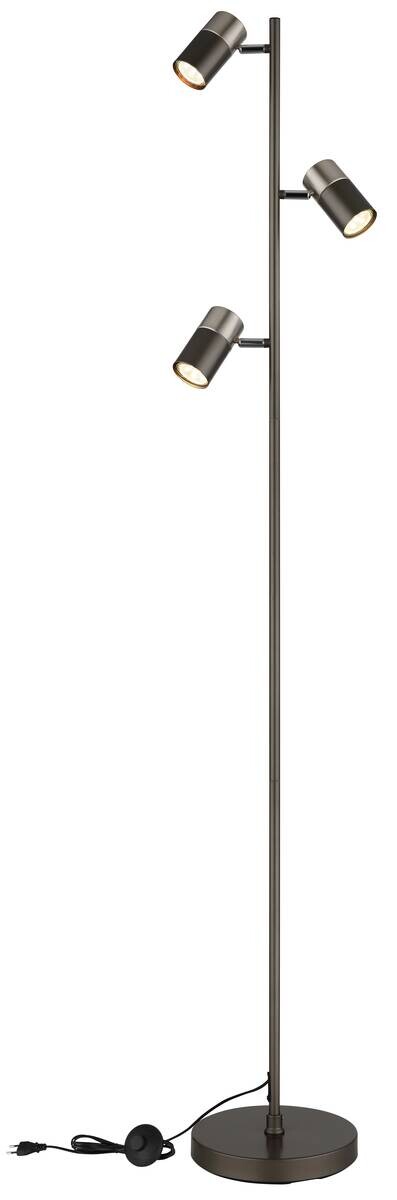 GLOBO Stehleuchte schwarz Metall H/D: ca. 154x23 cm GU10 3 Brennstellen