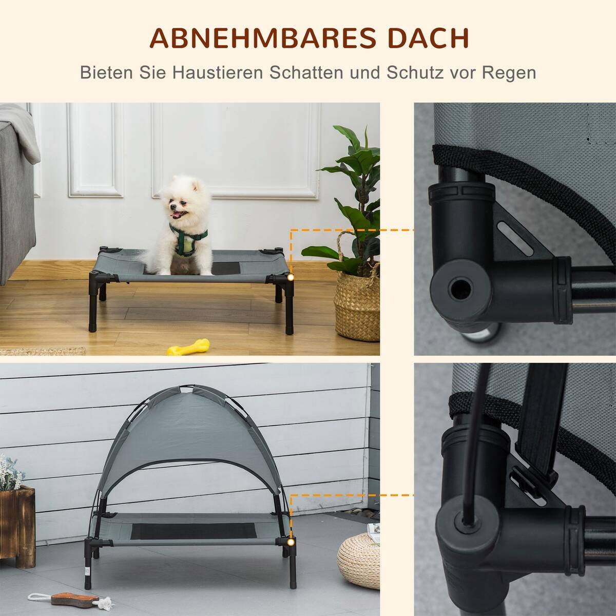 PawHut Hunde-Zubehör grau Polypropylen B/H/L: ca. 46x61x62 cm